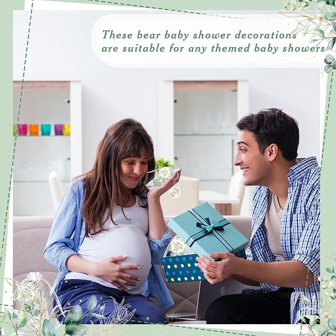 60 Sets 360 Pcs Lip Balm Soap Keychain Favors Eucalyptus Greenery Baby Shower Favors with Organza Bag Gift Card Faux Eucalyptus Greenery for Baby Shower Gift Gender Reveal Guest Prize-BrightBean Baby