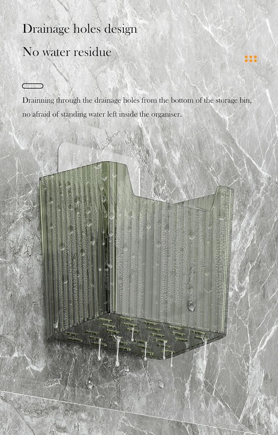 Set Of 2 Storage Organizer Bins Wall Mounted Shower Caddy, Bathroom shelves Stackable Clear Plastic Toothbrush Holder Adhesive Hanging Bin for Bathroom, Kitchen, Cabinet, Shower BPA Free Small (Clear)-BrightBean Baby