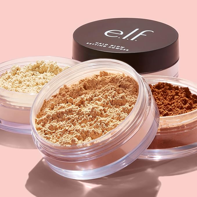 e.l.f. Halo Glow Soft Focus Setting Powder, Silky Powder For Creating Without Shine, Smooths Pores & Lines, Light Pink-BrightBean Baby
