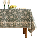 ISAENNE Designer Grayish Green Linen Small Square Tablecloth,Floral Stain Resistant Table Cloth,Fall Vintage Decor Tablecloths for Dining Thanksgiving Kitchen Tea Party,55"*55"-Andrew A
