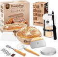 Sourdough Bread Baking Supplies and Starter Kit - Ultimate Bread Making and Sourdough Starter Kit with Proofing Baskets, Sourdough Jar, Bread Lame, Scrapers & Danish Whisk