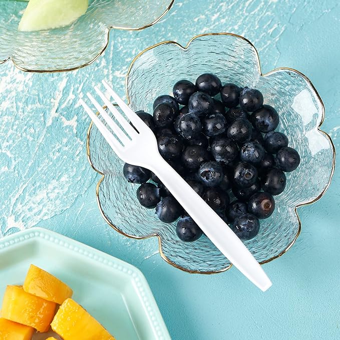 500 Count Heavy Duty White Plastic Forks Disposable Utensils Party Cutlery Heavyweight