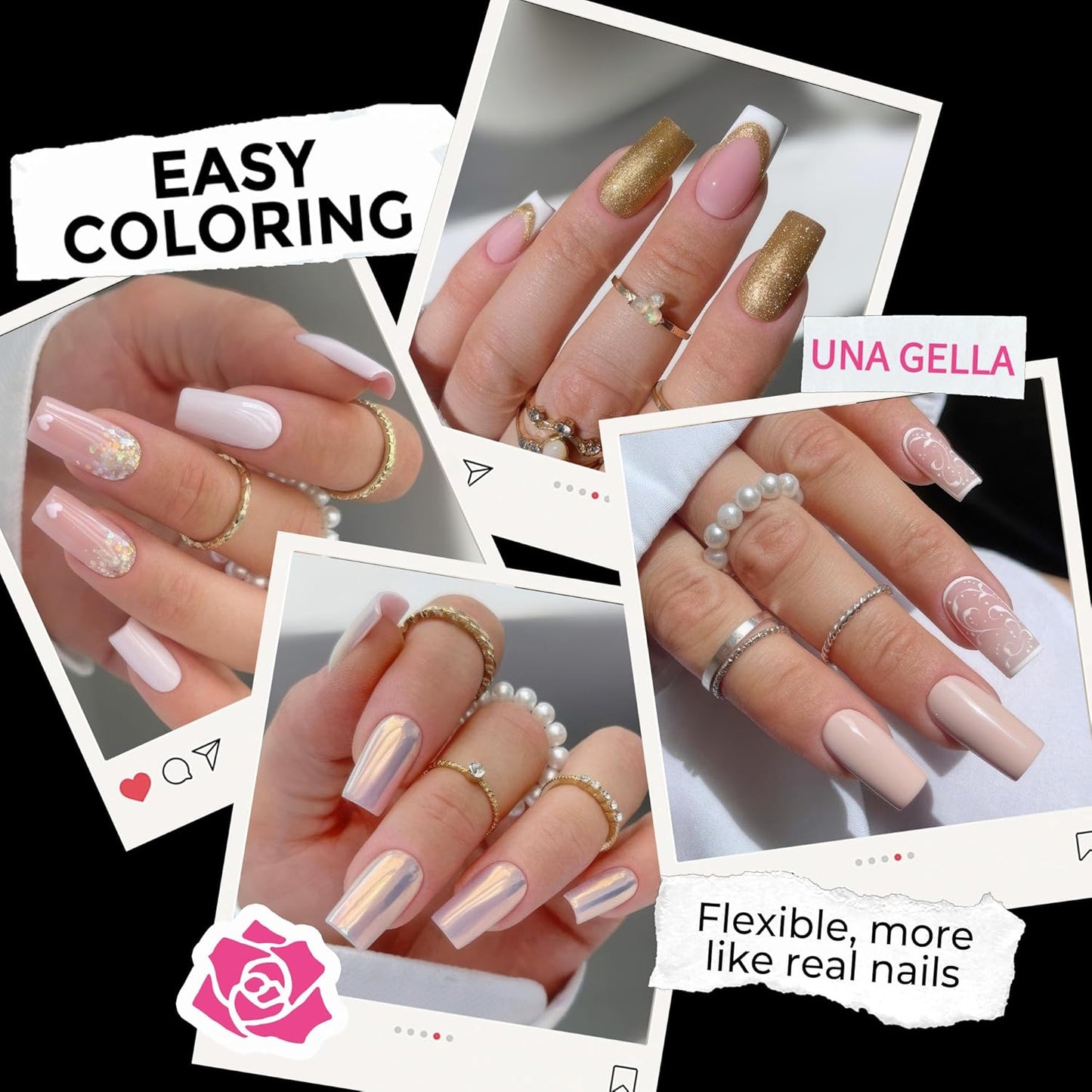 UNA GELLA Medium Square Nail Tips: 216pcs Square Press on Nails Pre-shape Clear Nails Tips for Full Cover Acrylic French False Nails For Nail Extension, Home DIY Nail Salon 12 Sizes False Tips-BrightBean Baby