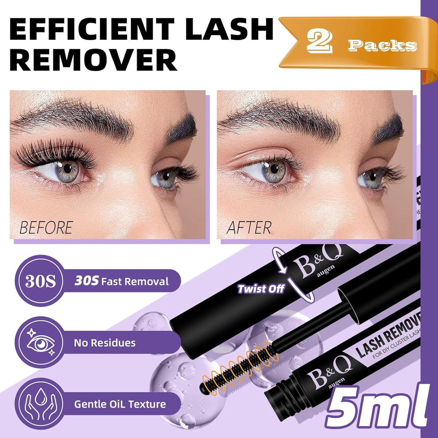 Lash Shampoo Kit Lash Cleaning Kit 50ML Lash Bath Kit Lash Wash for Eyelash Extensions Lash Remover Mascara Brush with Hairband Portable Eyelash Cleanser for Home Use (50ML Shampoo Kit)-BrightBean Baby