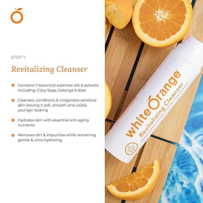 White Orange Full System 3 Step Skincare Routine Premium Anti-Aging Regimen Bundle For Healthy Glowing Skin - Revitalizing Cleanser, Advanced Vitamin C Serum & Universal Tinted Moisturizer with SPF 44-BrightBean Baby
