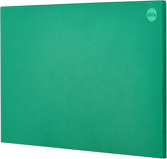 CURTA Cutting Boards for Kitchen, 24" x 18" x 0.5" Green Color Coded Plastic Commercial Chopping Board Anti Slip Surface Dishwasher Safe