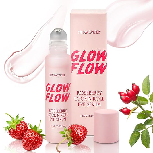 Glow flow roseberry lock n roll Eye serum (0.33fl. oz.) | Anti-Aging Eye Care, Collagen Boosting-BrightBean Baby