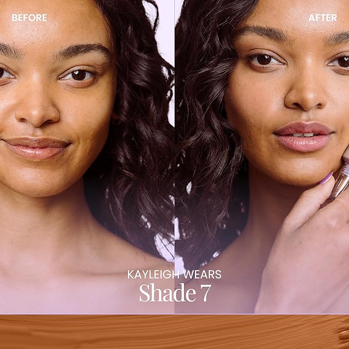 Naked Sundays BeautyScreen™ SPF 50 Mineral Peptide Foundation Tint – 2-in-1 Skin Tint & Mineral Sunscreen | Radiant, Buildable Coverage, Acne-Safe, Infused with Peptides (7 Tan Toffee, 1.01 oz)-BrightBean Baby