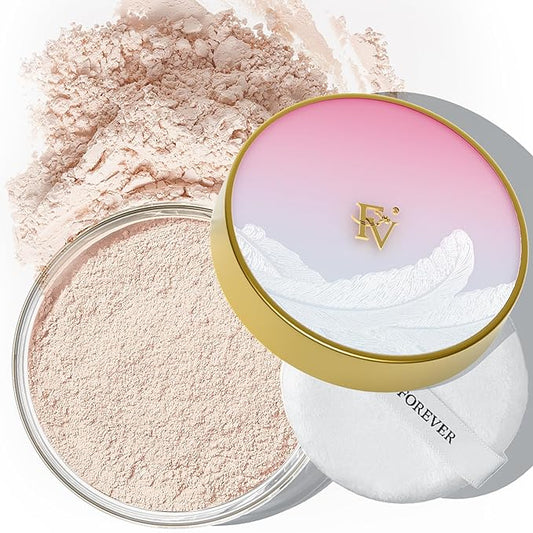 FV Translucent Powder Setting Powder, Oil-control & Long Lasting Loose Face Powder, Waterproof, Lightweight & Blurring Pores Finishing Powder, Talc-free Baking Powder Makeup, Translucent-BrightBean Baby
