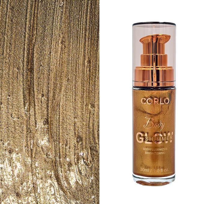 Body Shimmer Oil Liquid Illuminator Highlighter Waterproof Long Lasting Moisturizing Bronze Luminizer Glow For Face (Glistening Bronze, Body Oil)-BrightBean Baby