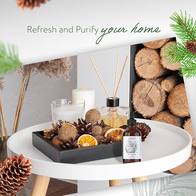 HBNO Fir Needle Essential Oil - Huge 4 oz (120ml) Value Size - Natural Fir Needle Oil - Perfect for Cleaning, Aromatherapy, DIY, Soap and Diffuser-BrightBean Baby