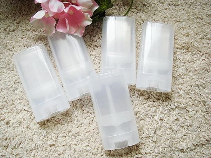 15ml Empty Oval Lip Balm Tubes Deodorant Containers Lip Balm Tubes Lip Gloss Container Holder With Caps Clear/White Pack of 6pcs (Transparent)-BrightBean Baby