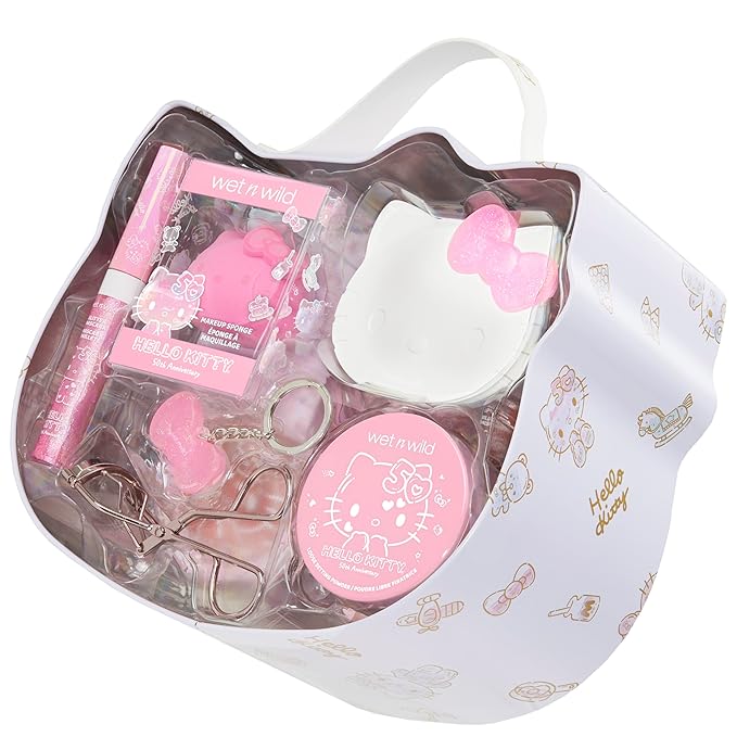 wet n wild Hello Kitty PR Box, Makeup Set with Versatile Unique looks, 2-Layered Keepsake Box, Buildable & Blendable Formulas, Cruelty-Free & Vegan-BrightBean Baby