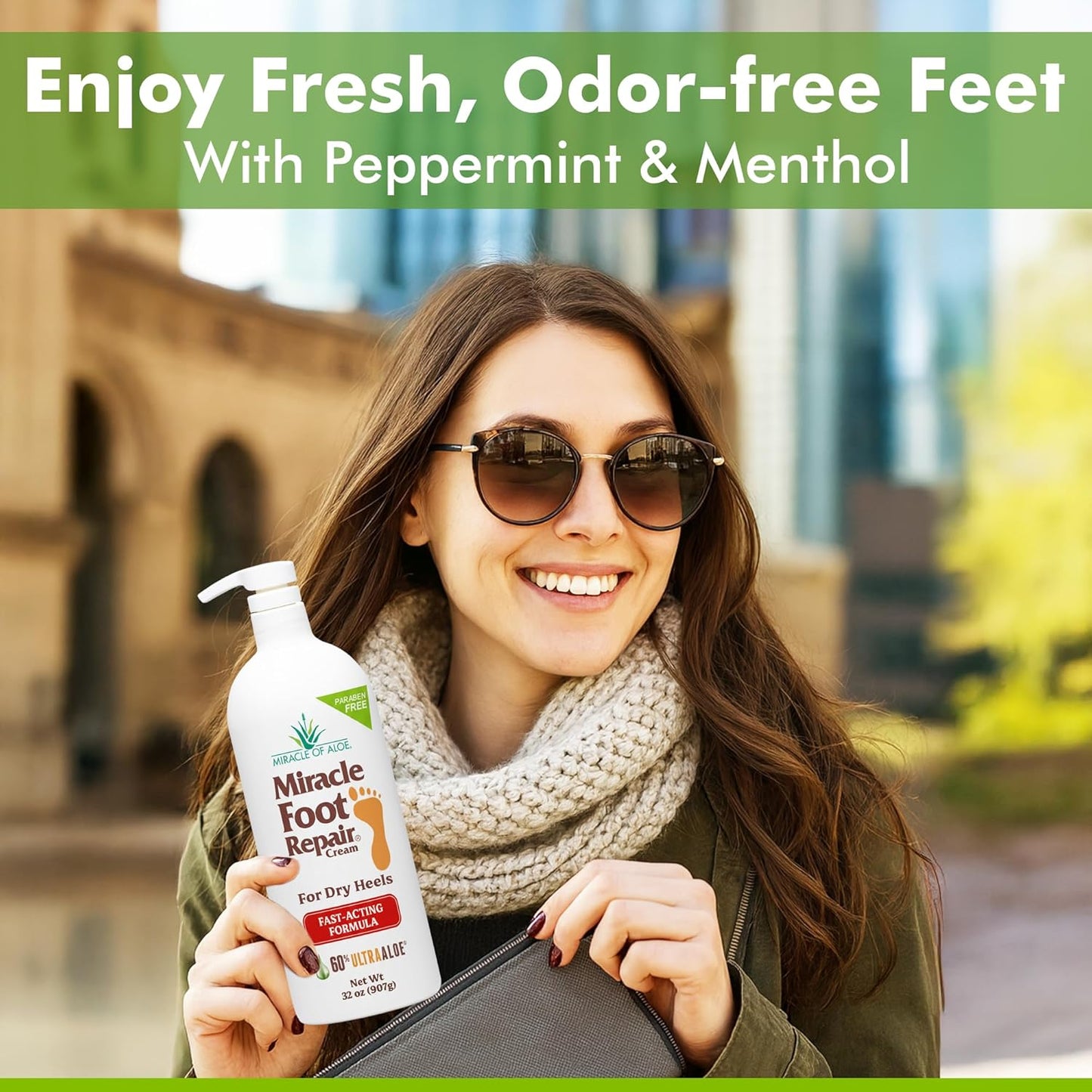 Miracle Foot Repair Cream (32 oz) Repairs Dry Cracked Heels and Feet, 60% Pure UltraAloe Moisturizes, Softens, and Repairs-BrightBean Baby