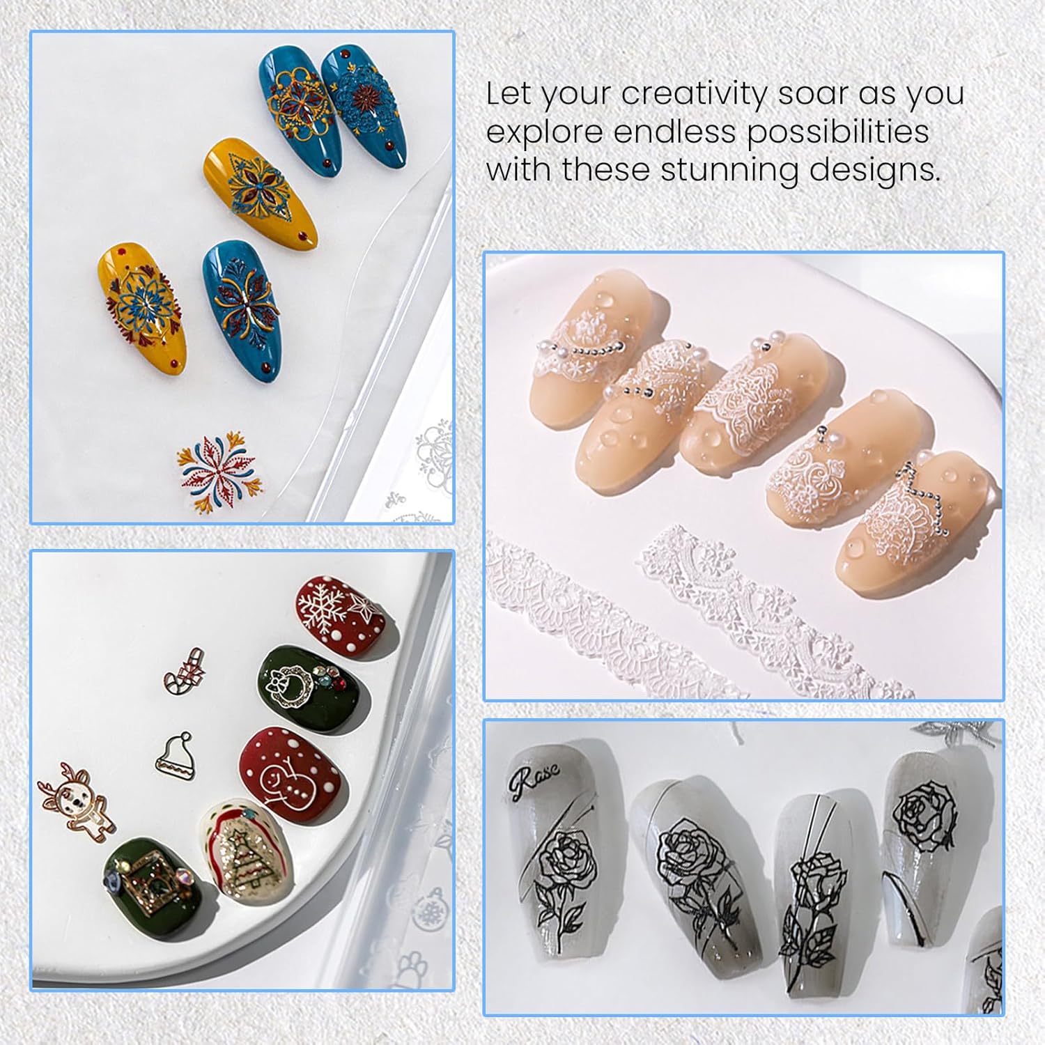 Nail Art Silicone Mold - Butterfly Stars Moon Decoration for 3D Carving Templates, Precise Embossed Pattern Tools, Charms for Acrylic DIY Craft-BrightBean Baby