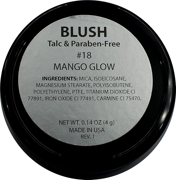 Mango Glow Shimmering Dusty Muted Pink Blush Bronzer Pressed Cheek Color Powder, Talc & Paraben Free, 4 Grams, No Animal Testing & Cruelty Free-BrightBean Baby