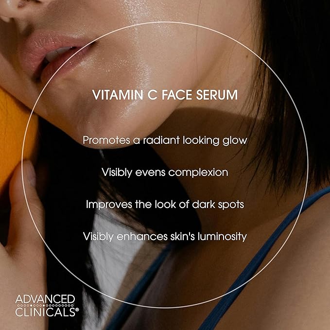 Advanced Clinicals Vitamin C Cream + Vitamin C Serum 2PC Skincare Set | Brightening Body Lotion & Facial Serum For Women & Men Helps Diminish Appearance Of Dark Spots, Wrinkles, & Uneven Skin Tone-BrightBean Baby
