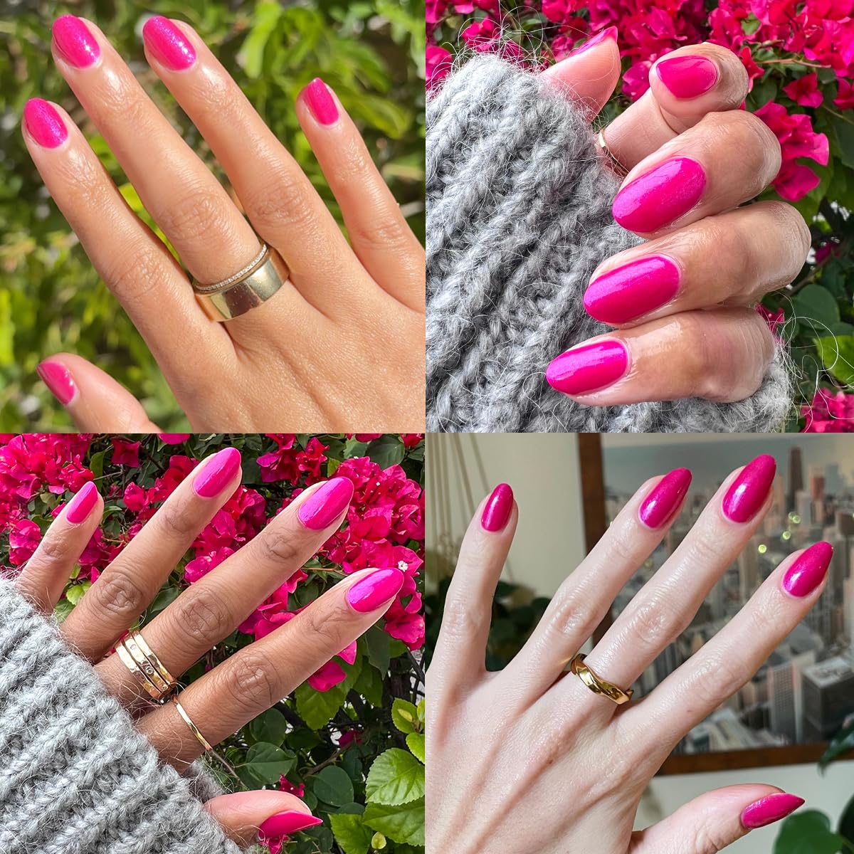 Olive & June Long Lasting Nail Polish | Plump Gel-Like Finish No Lamp Needed | Lasts up to 10 days | Salon-Quality at Home | 15-Free, Vegan Cruelty-Free Chip-Resistant | Lily Blooms Shimmering Magenta-BrightBean Baby