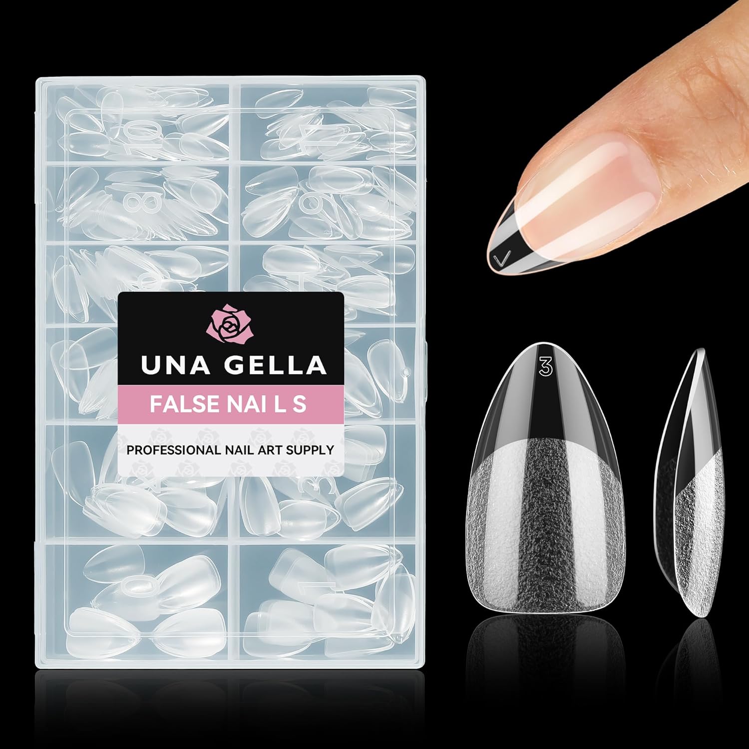 UNA GELLA Short Almond Nail Tips, 312pcs Short Almond Gel Nail Tips Shape Pre Etched Press On Nails Clear Acrylic Fake Nails No C Curve for Full Cover Nails Extension Home Art DIY Salon 12 Sizes-BrightBean Baby