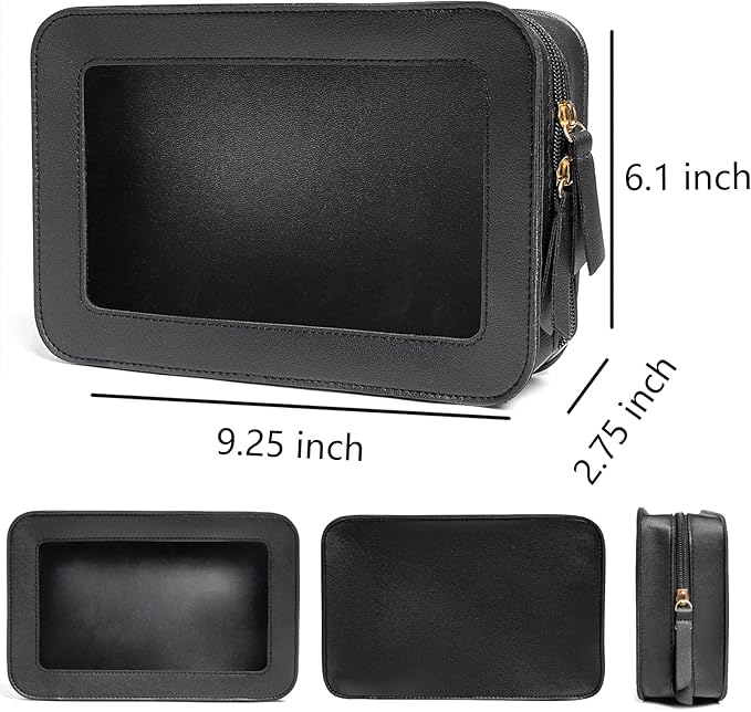 Clear Makeup Bag Small, TSA Approved Portable Toiletry Bag with Zipper Cosmetic Travel Bag Makeup Organizer Case Mini Makeup Pouch for Purse Car Organizer Bag for Women Men-BrightBean Baby