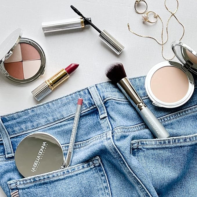 La Bella Donna Compressed Mineral Foundation - Face Powder Makeup Natural Looking Glowing Skin Wrinkle Defying Mattifying Finish Contour Makeup Long Lasting Full Coverage Sun Kissed Tan (Honey)-BrightBean Baby