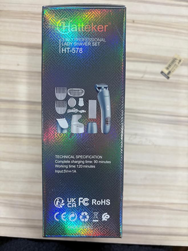 Hatteker Women's Electric Shaver Bikini Trimmer Hair Trimmer for Women Electric Razor for Legs Bikini Underarm Public Hairs Led Display IPX7 Waterproof Gift for Women (Blue)-BrightBean Baby