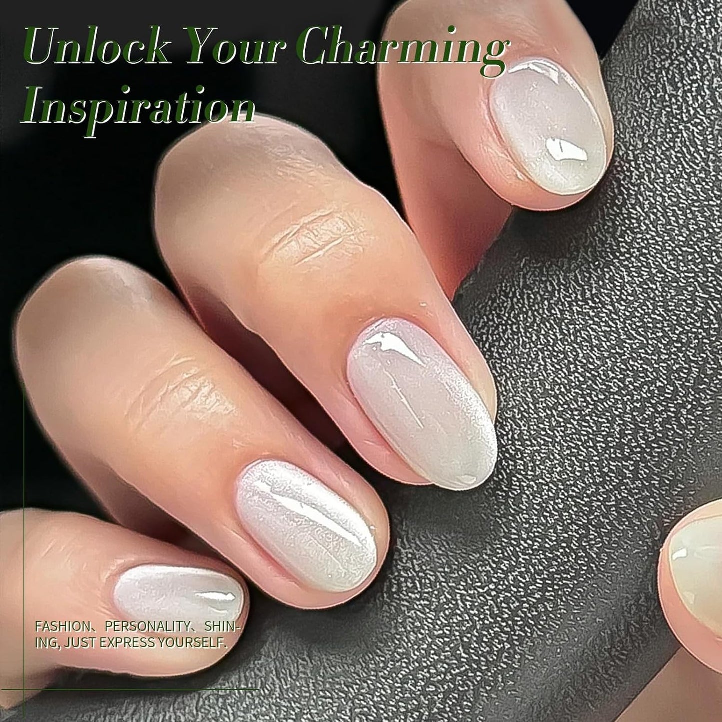 BORN PRETTY Cat Magnetic Eye Gel Nail Polish, Milky White Cat Glitter Cat Magnetic Gel Nail Polish, Holographic Magnetic Nail Polish for Nail Art Manicure Salon DIY at Home 15ML-BrightBean Baby