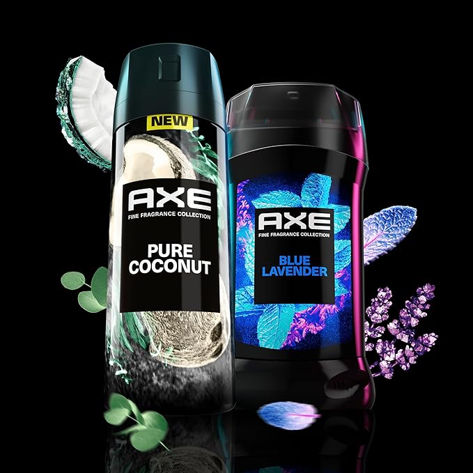 AXE Fine Fragrance Collection Premium Deodorant Body Spray for Men Pure Coconut 3 Count with 72H Odor Protection and Freshness Infused with Coconut, Eucalyptus, and Oak Essential Oils 4 oz-BrightBean Baby