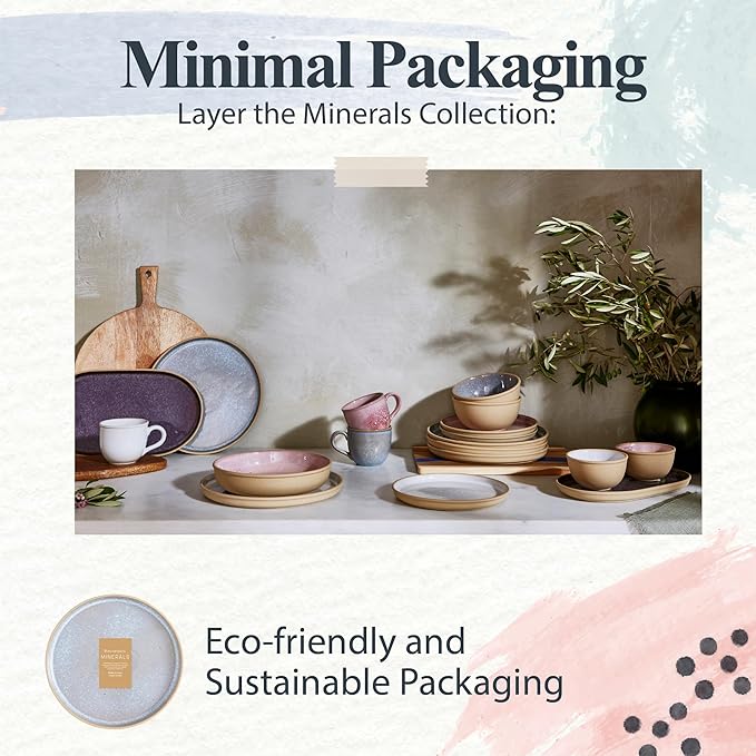 Portmeirion Minerals 10.5" Dinner Plate, Aquamarine - Modern Stoneware Tableware with Gentle Curves, Durable & Stylish for Dining, Microwave & Dishwasher Safe - Sleek Dinnerware Collection