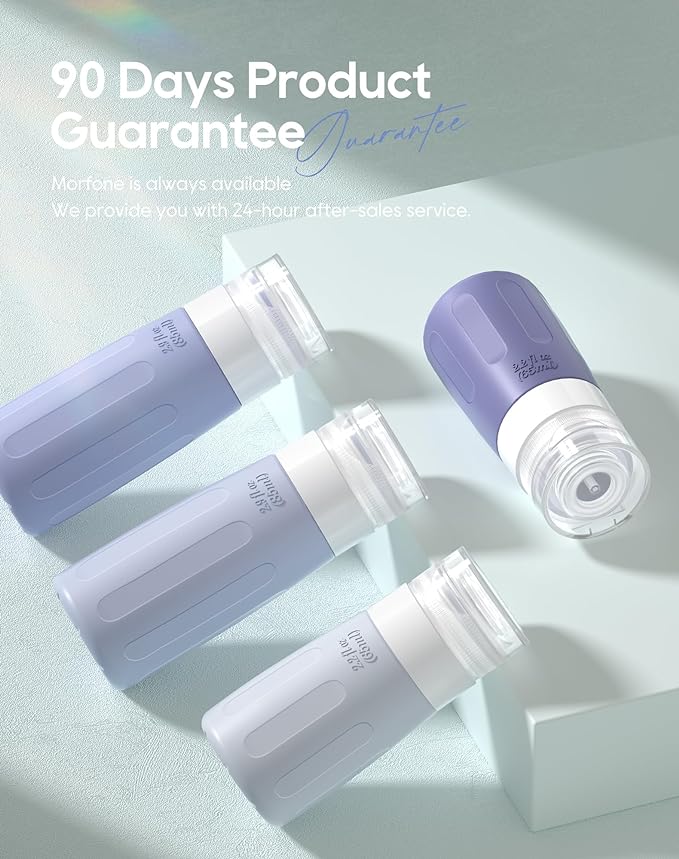 Morfone 16 Pack Silicone Travel Bottles Set for Toiletries TSA Approved Travel Containers Leakproof Squeezable Refillable Accessories 2oz 3oz for Shampoo Conditioner Lotion Liquids(Blue)-BrightBean Baby
