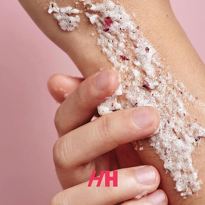 Rose Petal Scrub Foot & Body Exfoliator Infused with Vitamin E and Rose Natural Exfoliating Sugar Body Scrub for Toning Cellulite Skin Care by Handmade Heroes-BrightBean Baby