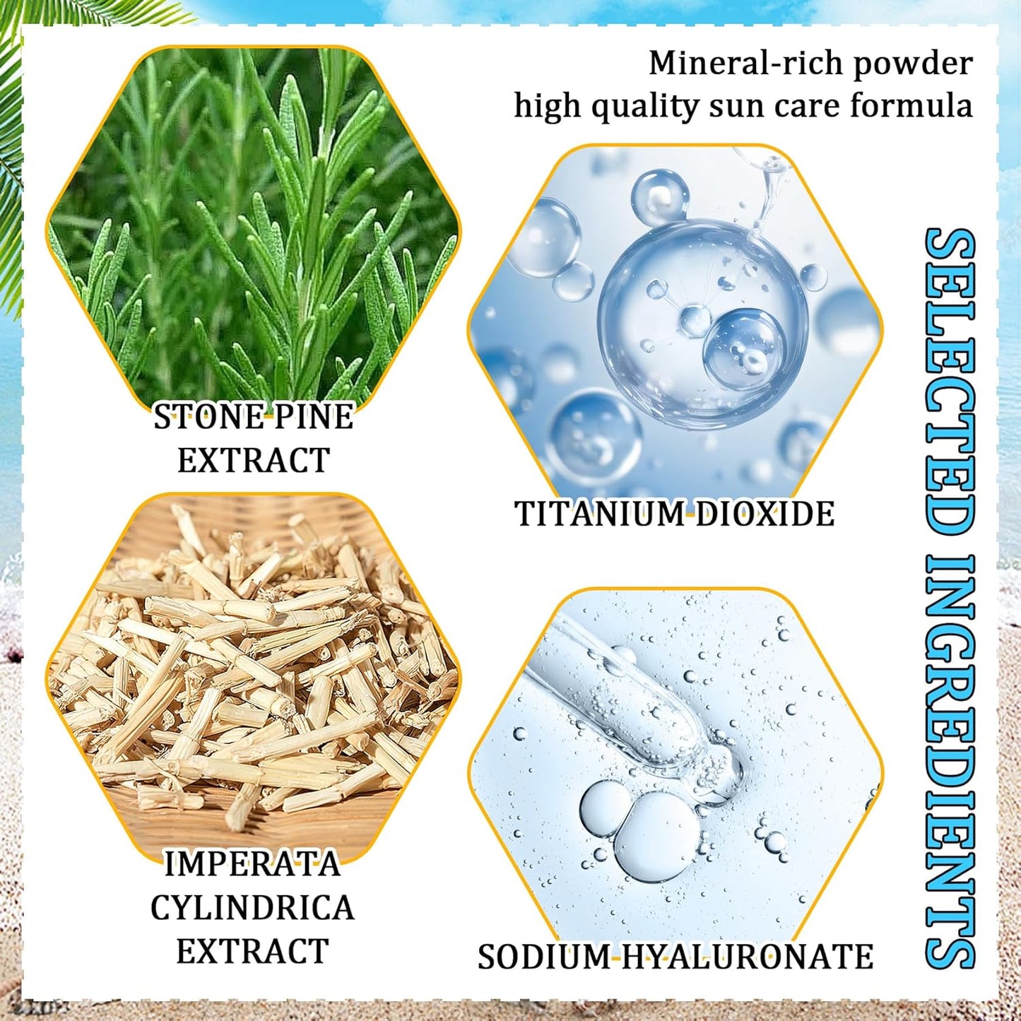 Mineral Face Sunscreen Setting Powder,Lasting Oil Control Lightweight Powder Sunscreen with SPF50+,Loose Waterproof Brush on Sun Screen Makeup for All Skin Types-BrightBean Baby