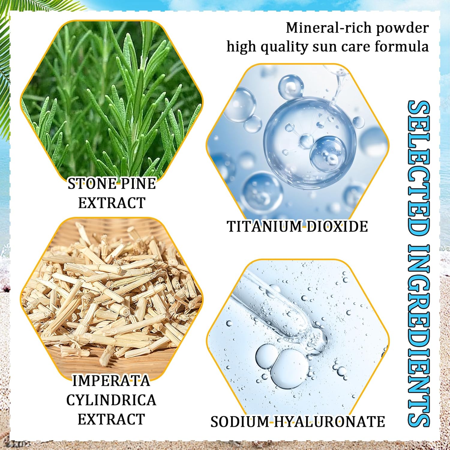 Mineral Face Sunscreen Setting Powder,Lasting Oil Control Lightweight Powder Sunscreen with SPF50+,Loose Waterproof Brush on Sun Screen Makeup for All Skin Types-BrightBean Baby