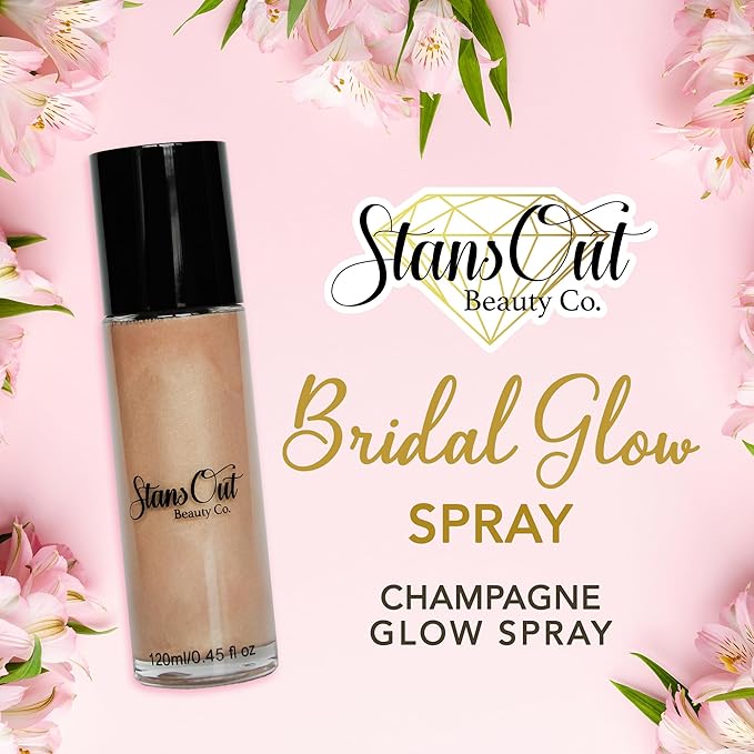 StansOut Beauty Co Bridal Glow Setting Spray | Dewy Illuminating Face Mist Fixing Spray for Makeup Finish | Long-Lasting Makeup Setting Spray for Face Paint, Dewy Finish, and Mature Skin 120ml-BrightBean Baby
