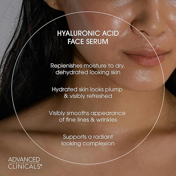 Advanced Clinicals Hyaluronic Acid Moisturizer Face Serum + Collagen Peptide Facial Serum Skin Care Set | Hydrating Serums For Diminishing Appearance Of Wrinkles, Dry Skin, Fine Lines, Set Of 2-BrightBean Baby