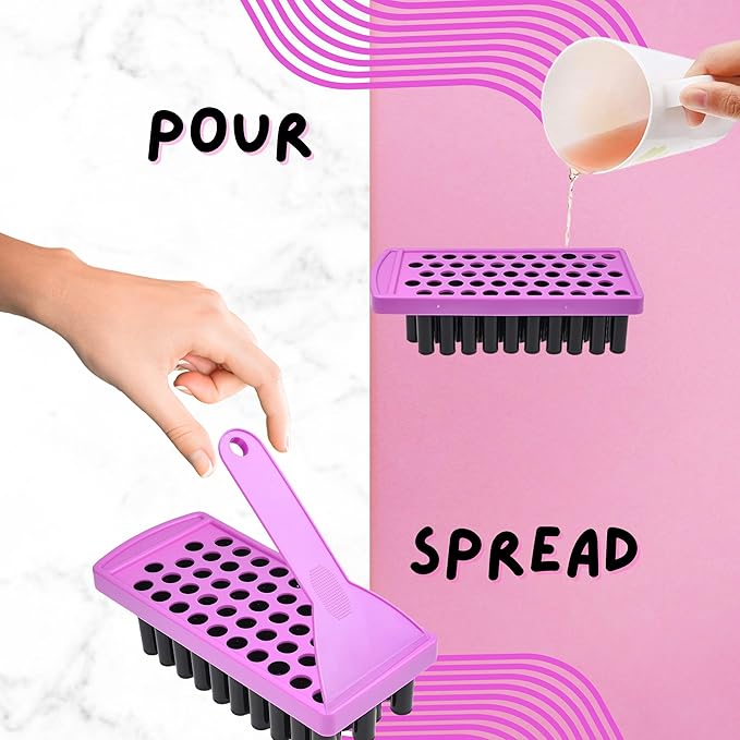 Lip Balm Filling Tray Kit - 1x Filling Tray, 1x Spatula, 50x Lip Balm Tubes (Black), 50x Writable Sticker (3 colors), 50x Printed Stickers (Transparent) - DIY Homemade Lip Balm - Gift Idea-BrightBean Baby