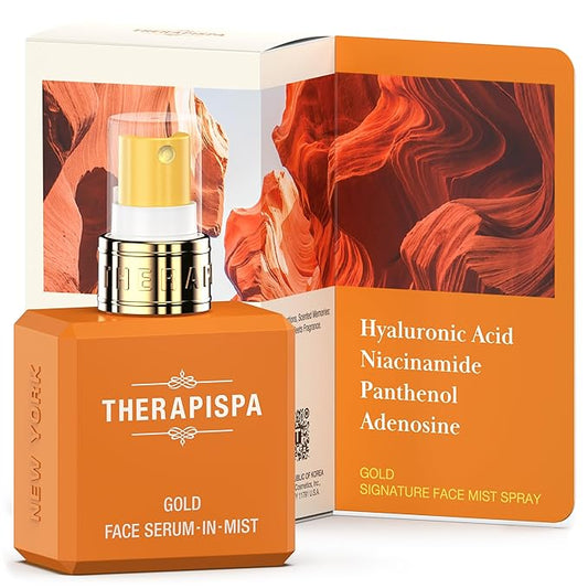 Face Serum-In-Mist – Hydrating Face Mist & Spray Serum with Niacinamide, Panthenol & Hyaluronic Acid for Firming, Radiant Glow & Youthful Skin (Gold, 2.0 fl oz)-BrightBean Baby