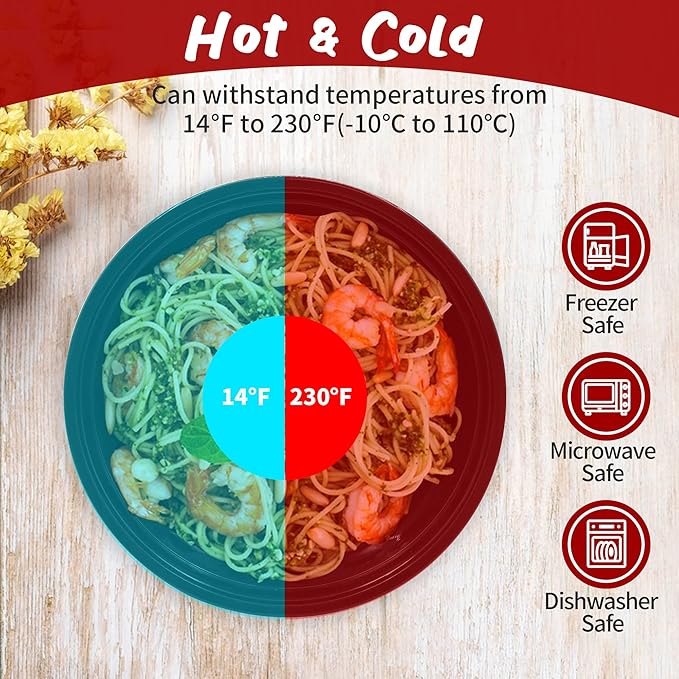 POPMISOLER 150 Pcs Stackable Meal Prep Bowl Containers, Food Takeout Bowls Reusable,Black Disposable Meal Prep Bowls With Lids. (48oz-Black)