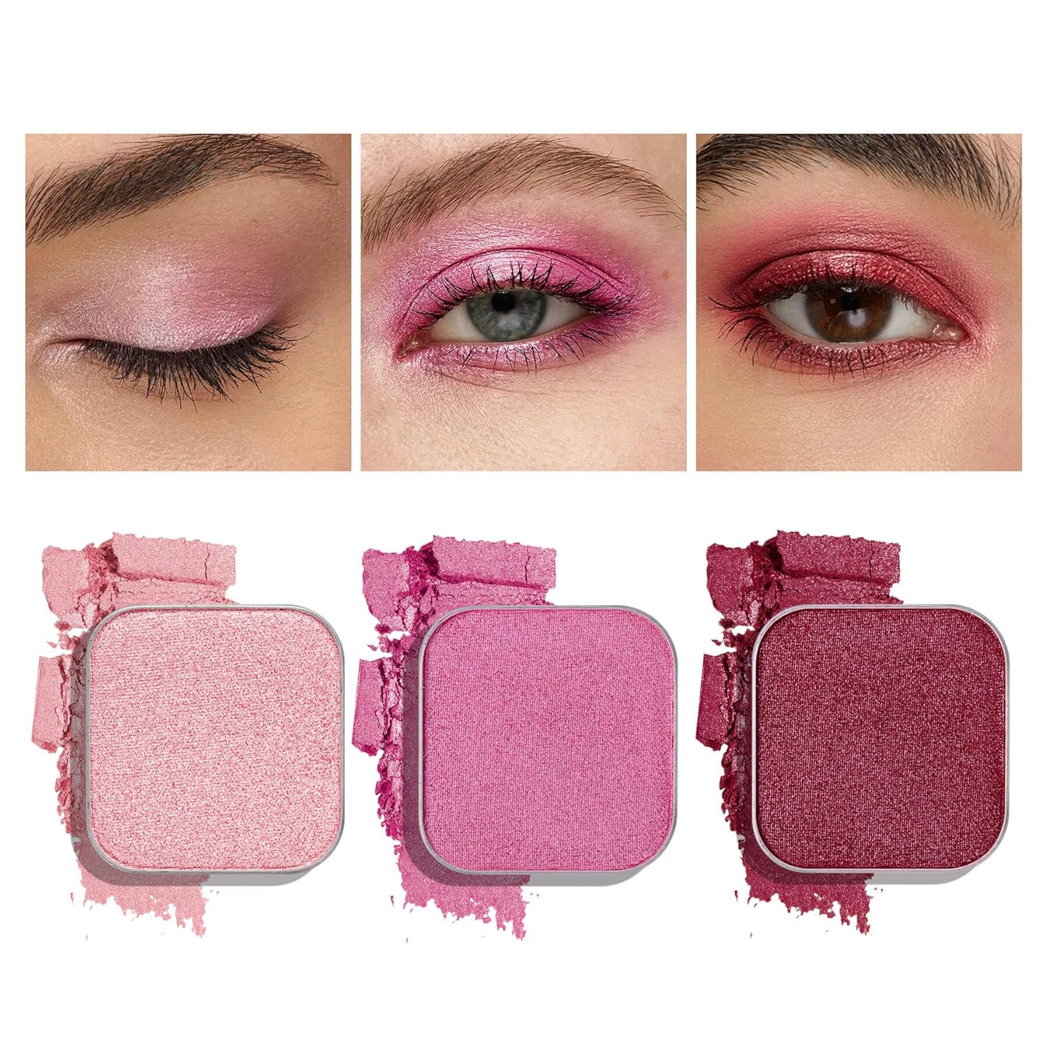 3-Color Eyeshadow Combo Pack – Matte & Shimmer Neutral Shades,Powder, Highly Pigmented, Long-Lasting, Refills Pans for Custom Magnetic Palette-BrightBean Baby