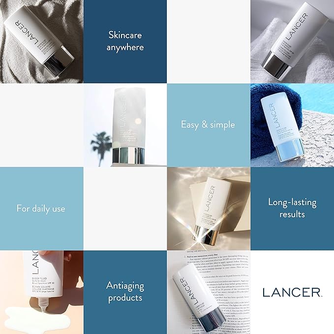 Lancer Skincare Sheer Fluid Sun Shield, Broad-Spectrum SPF 30 Sunscreen, 2 Fl Oz-BrightBean Baby