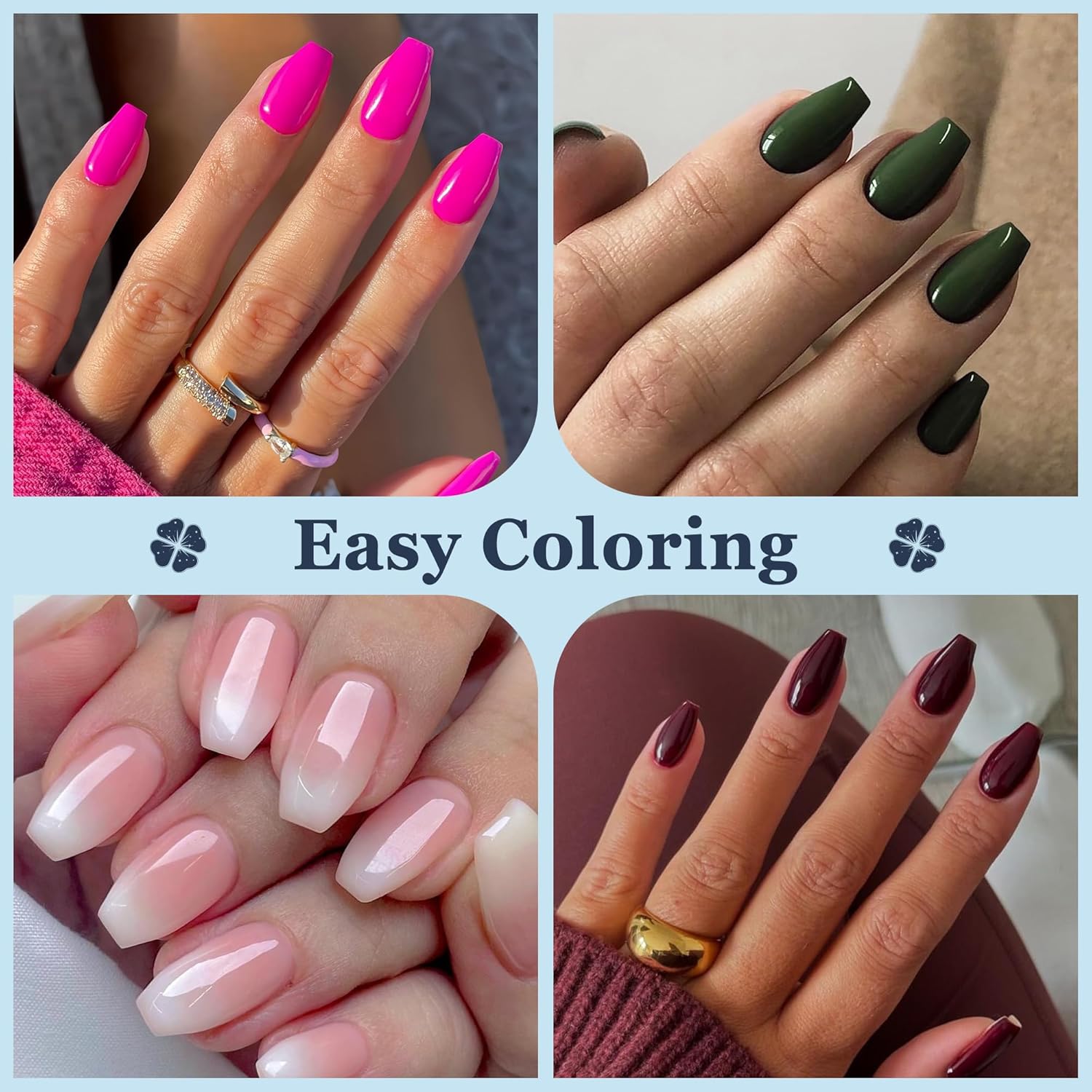 Short Coffin Fake Nails, 240pcs Soft Gel Pre-Filed Acrylic Short Ballerina Nail Tips, Half Matte Full Cover Clear Press on Flase Nail Tips for Nail Extension Home DIY 12 Sizes Gelly Tips-BrightBean Baby