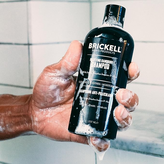 Brickell Men's Relieving Dandruff Shampoo For Men, Natural & Organic, Soothes and Eliminates Dandruff with Ziziphus Joazeiro, Aloe and Jojoba Oil (8 oz)-BrightBean Baby