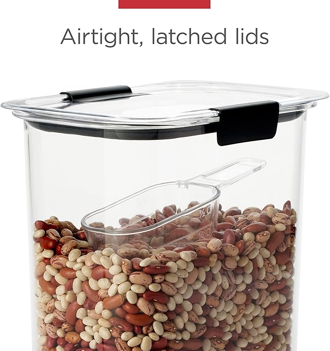 Rubbermaid Brilliance BPA-Free Airtight Food Storage Containers with Lids Set of 20 with Scoops Perfect for Kitchen and Pantry Organization