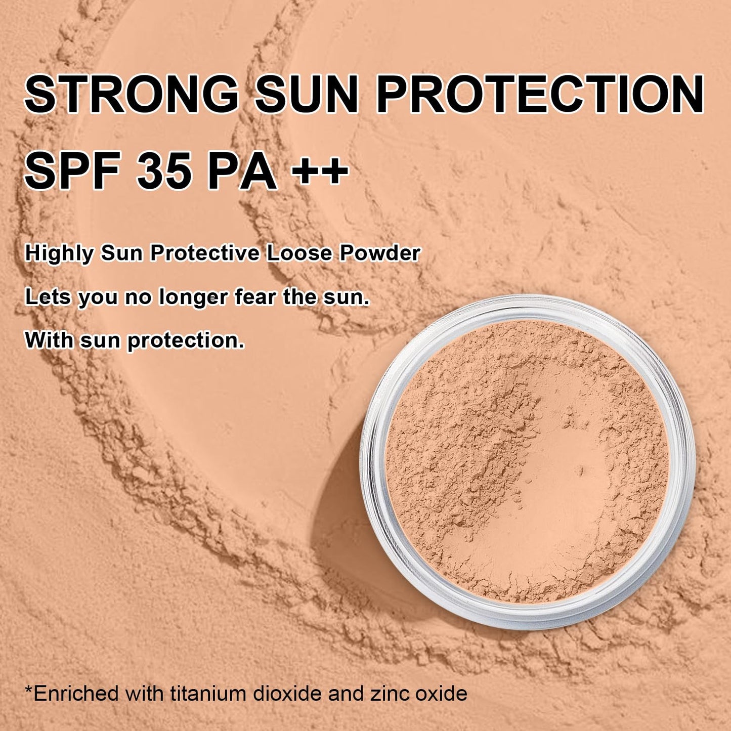 Mineral Powder Foundation, SPF 35, Sunscreen Lightweight Loose Powder, Skin-Improving, Buildable Coverage, Natural Glow Base Makeup (#06 Medium Beige Foundation Makeup)-BrightBean Baby