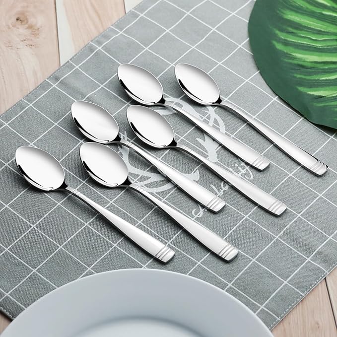 Obstnny 16-Piece Stainless Steel Teaspoons, Small Dessert Spoons Set