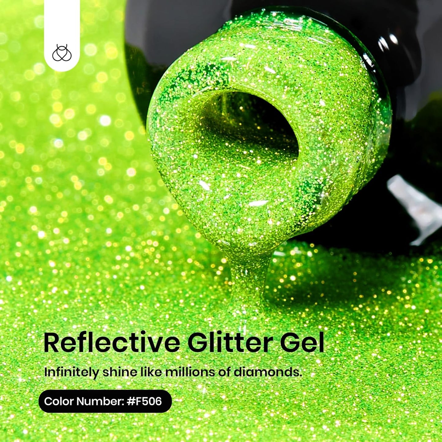 beetles Gel Polish Green Glitter Gel Nail Polish 15ml Reflective Nail Art Manicure Salon DIY at Home Gifts for Women Lime Shock-BrightBean Baby