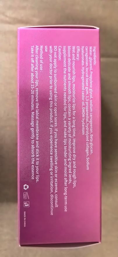 20Pcs Moisturizing/Plumping Lip Mask, Restores Moisture Mask for Dry Lips and Lines Overnight Care, Gel Treatment Masks (Pink)-BrightBean Baby