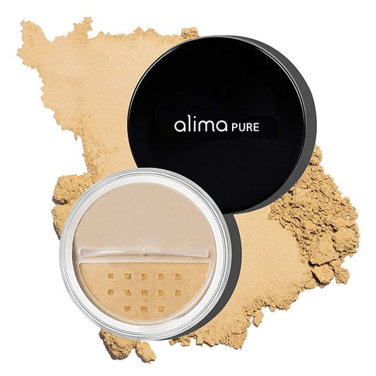 Alima Pure Matte Foundation Loose Mineral Powder Foundation Makeup, Loose Powder Makeup Oil Free Talc Free Powder, Natural Makeup Mineral Foundation Full Coverage Natural Foundation Powder .15 oz/4.5g-BrightBean Baby