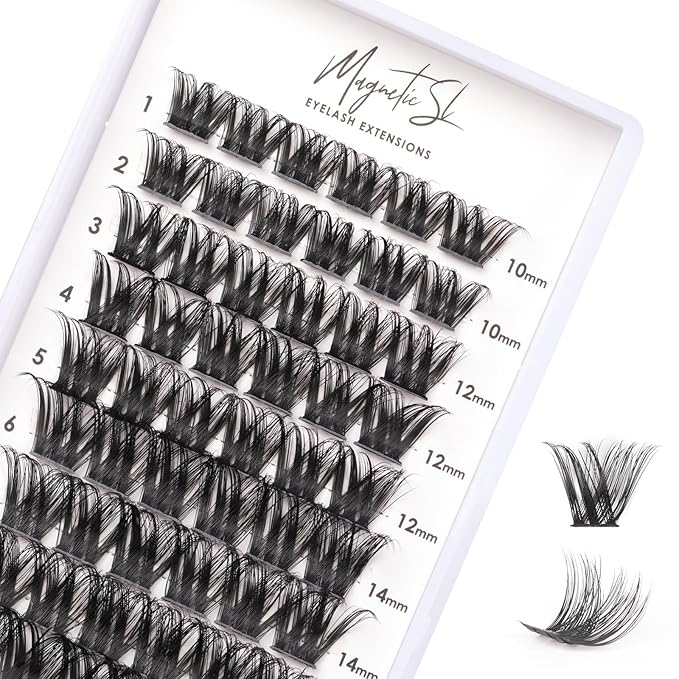 Cluster Lashes 72 Individual Lashes Clusters Eyelash Extensions False Eyelashes DIY Lash Extension Reusable False Eyelashes Natural Look Mix 10-16mm C D Curl-DM27-BrightBean Baby