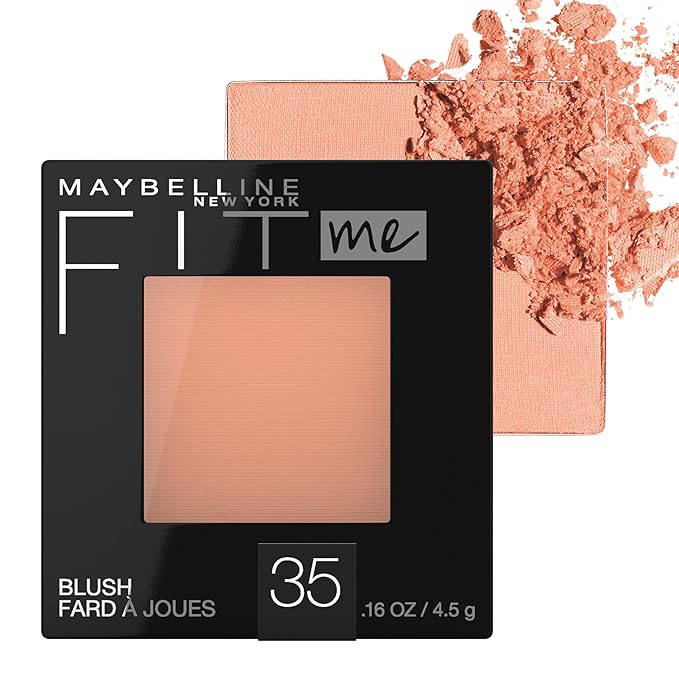 Maybelline Fit Me Blush, Lightweight, Smooth, Blendable, Long-lasting All-Day Face Enhancing Makeup Color, Coral, 1 Count-BrightBean Baby